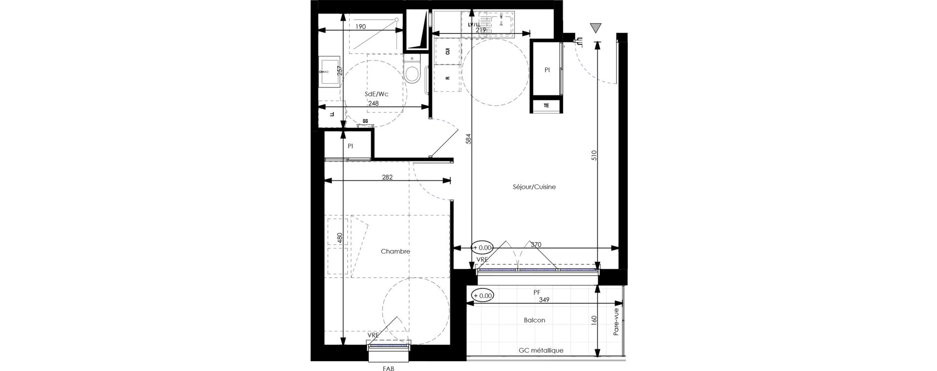 Appartement T2 de 40,92 m2 &agrave; Orl&eacute;ans Blossi&egrave;res - murlins - acacias