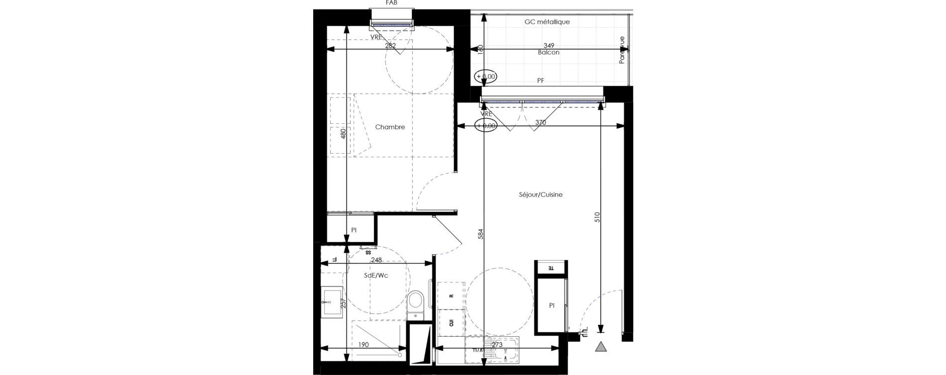 Appartement T2 de 40,92 m2 &agrave; Orl&eacute;ans Blossi&egrave;res - murlins - acacias