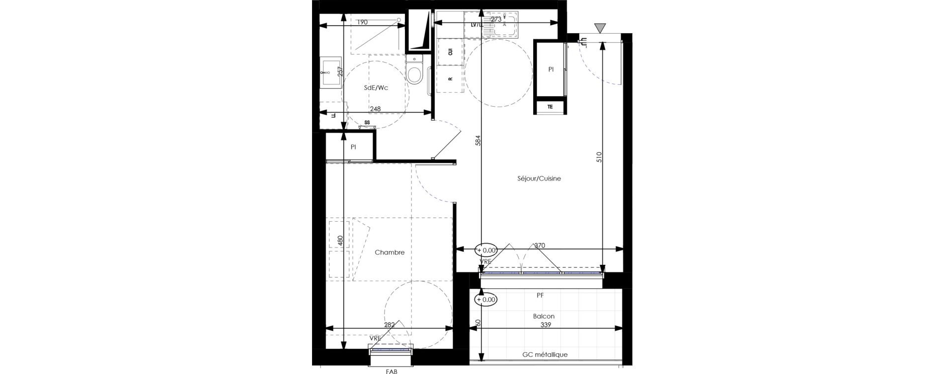 Appartement T2 de 40,92 m2 &agrave; Orl&eacute;ans Blossi&egrave;res - murlins - acacias