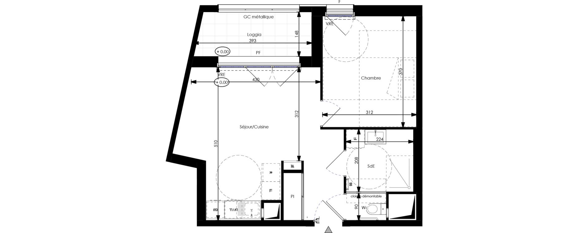 Appartement T2 de 40,97 m2 &agrave; Orl&eacute;ans Blossi&egrave;res - murlins - acacias