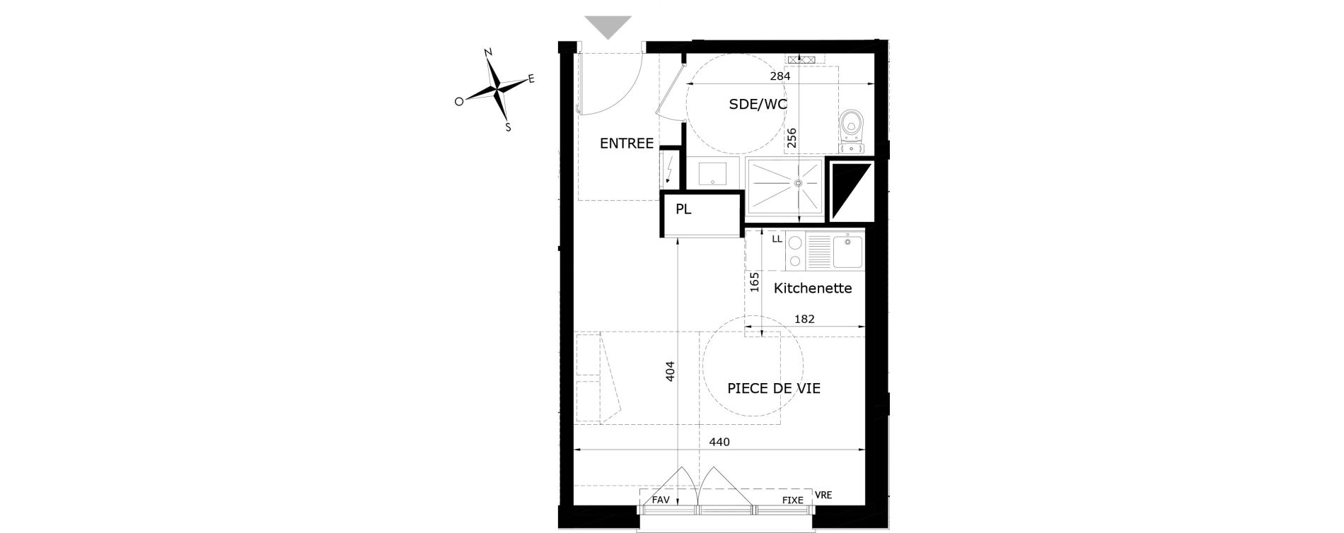 Appartement T1 de 28,90 m2 &agrave; Orl&eacute;ans Blossi&egrave;res - murlins - acacias