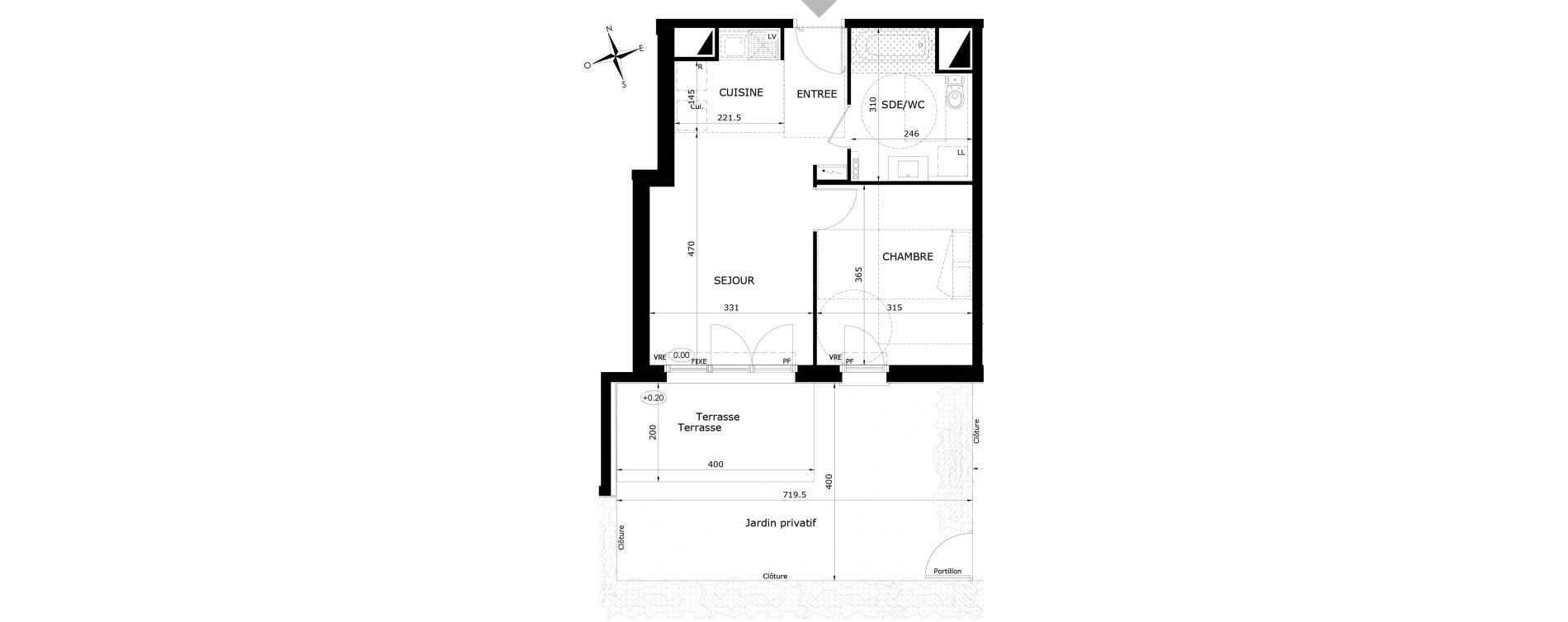 Appartement T2 de 40,65 m2 &agrave; Orl&eacute;ans Blossi&egrave;res - murlins - acacias