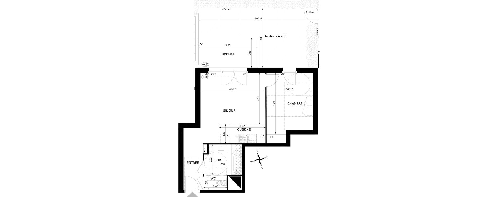 Appartement T2 de 45,50 m2 &agrave; Orl&eacute;ans Blossi&egrave;res - murlins - acacias