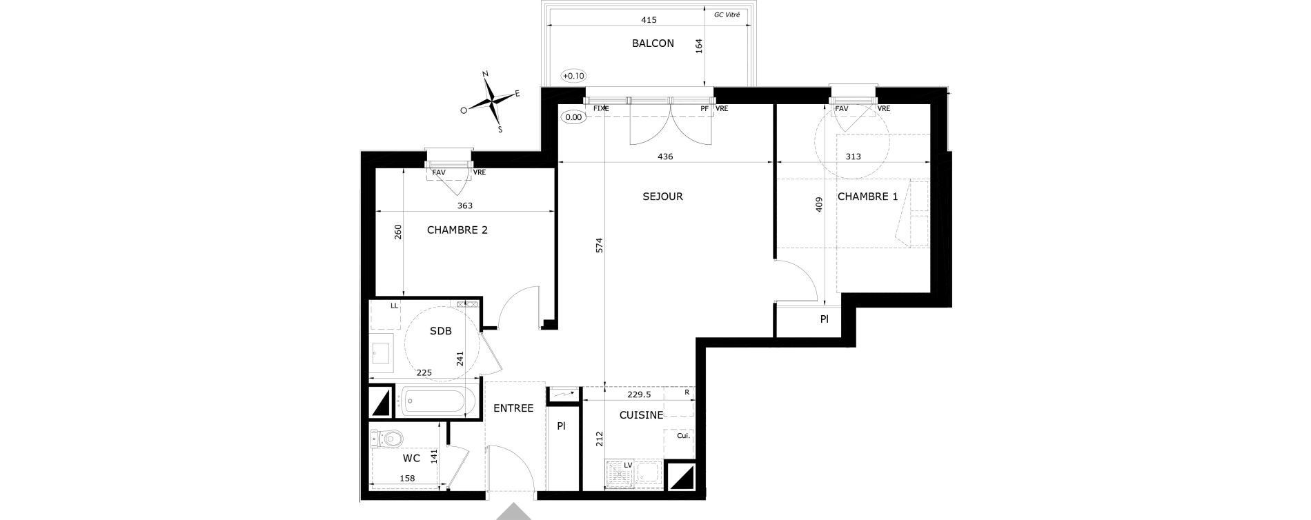 Appartement T3 de 65,25 m2 &agrave; Orl&eacute;ans Blossi&egrave;res - murlins - acacias