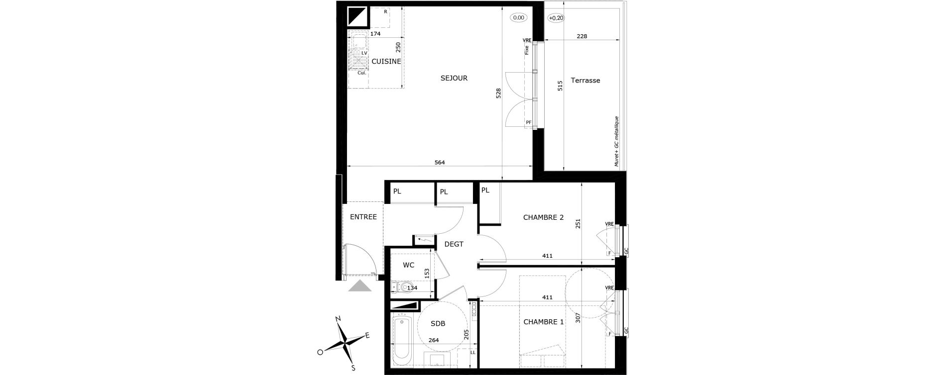 Appartement T3 de 69,70 m2 &agrave; Orl&eacute;ans Blossi&egrave;res - murlins - acacias