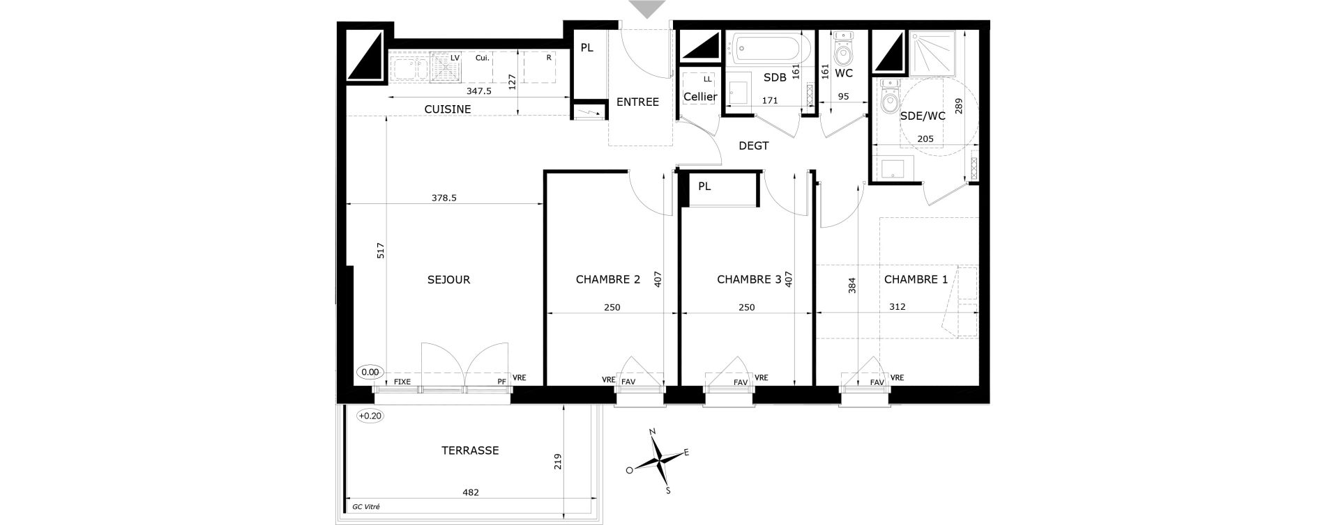 Appartement T4 de 76,20 m2 &agrave; Orl&eacute;ans Blossi&egrave;res - murlins - acacias