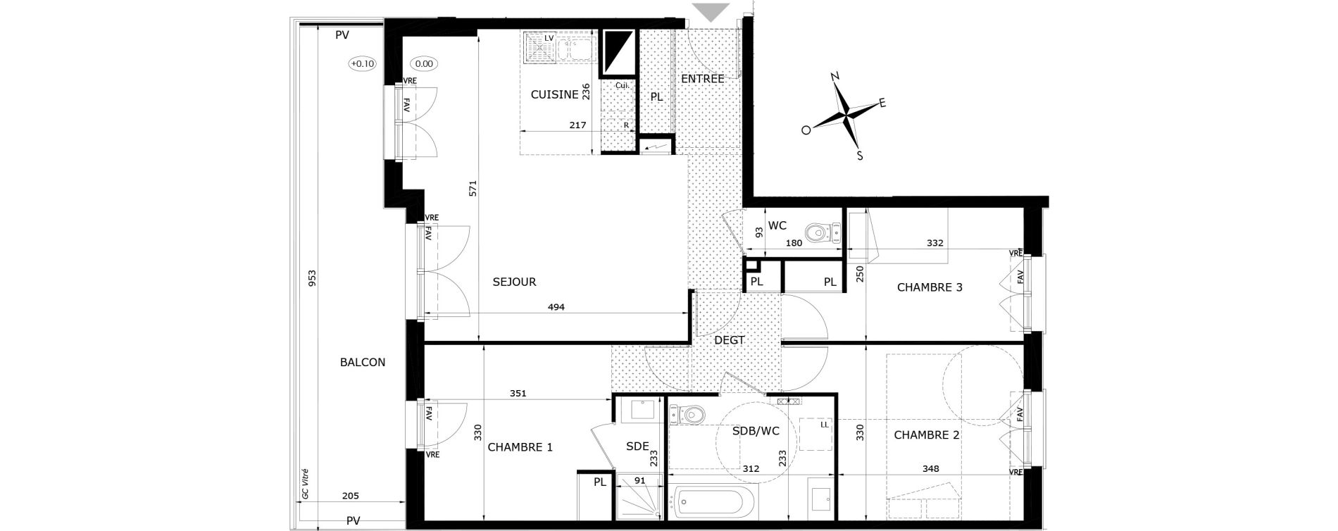 Appartement T4 de 83,40 m2 &agrave; Orl&eacute;ans Blossi&egrave;res - murlins - acacias