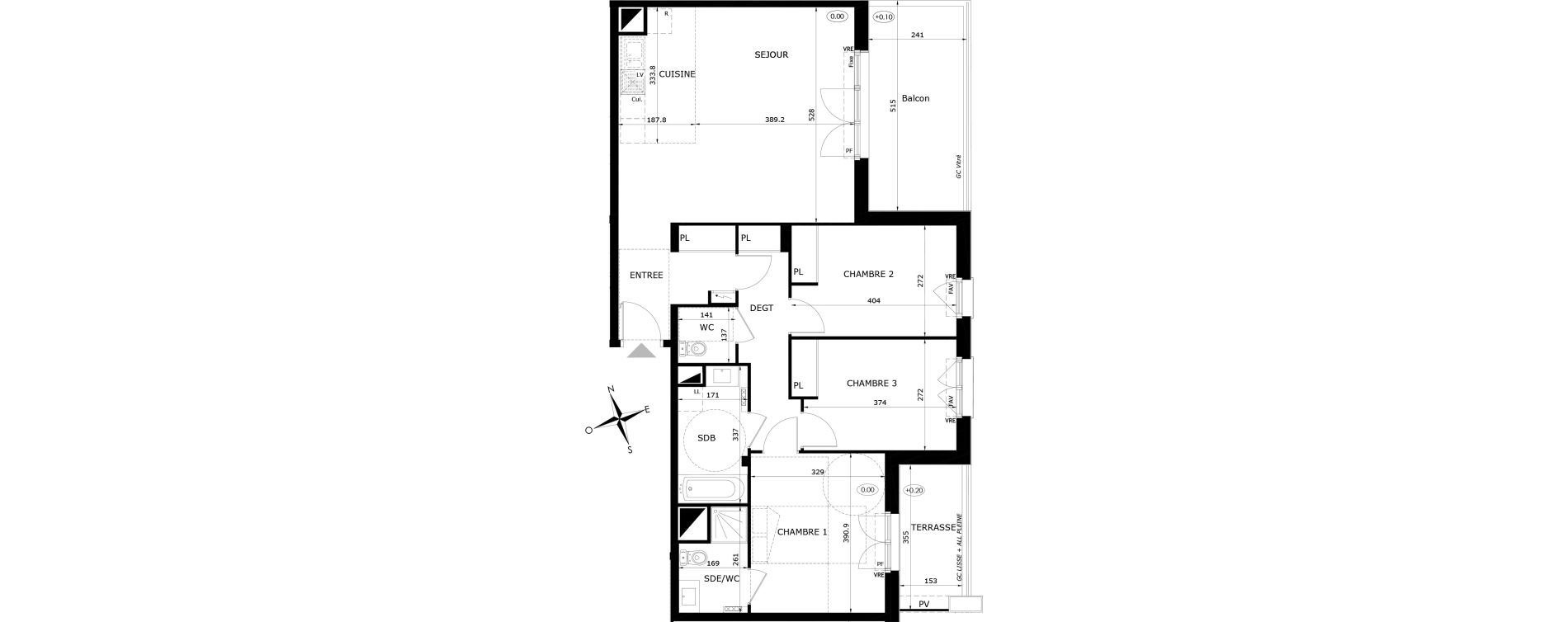 Appartement T4 de 88,20 m2 &agrave; Orl&eacute;ans Blossi&egrave;res - murlins - acacias