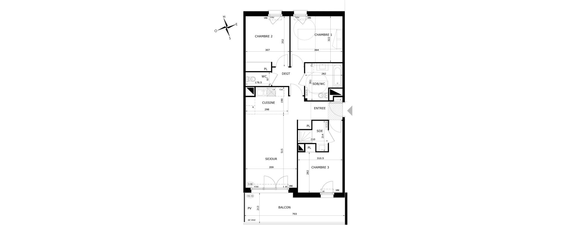 Appartement T4 de 78,25 m2 &agrave; Orl&eacute;ans Blossi&egrave;res - murlins - acacias