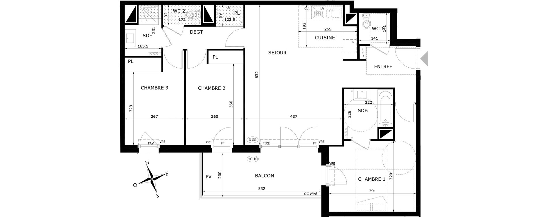 Appartement T4 de 86,90 m2 &agrave; Orl&eacute;ans Blossi&egrave;res - murlins - acacias