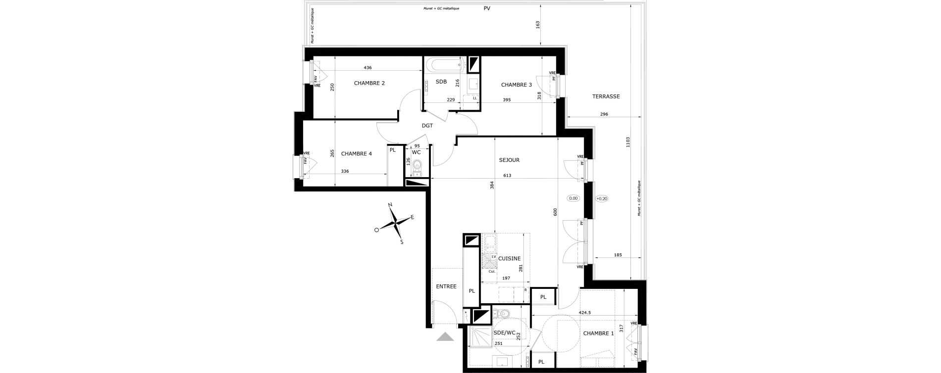Appartement T5 de 98,40 m2 &agrave; Orl&eacute;ans Blossi&egrave;res - murlins - acacias
