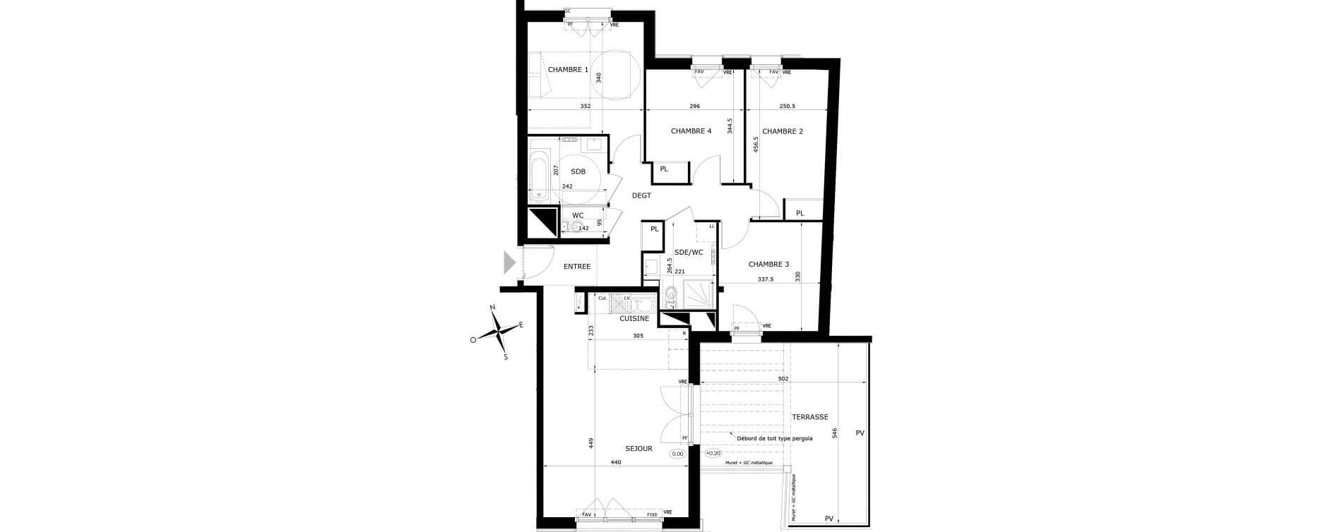 Appartement T5 de 94,85 m2 &agrave; Orl&eacute;ans Blossi&egrave;res - murlins - acacias