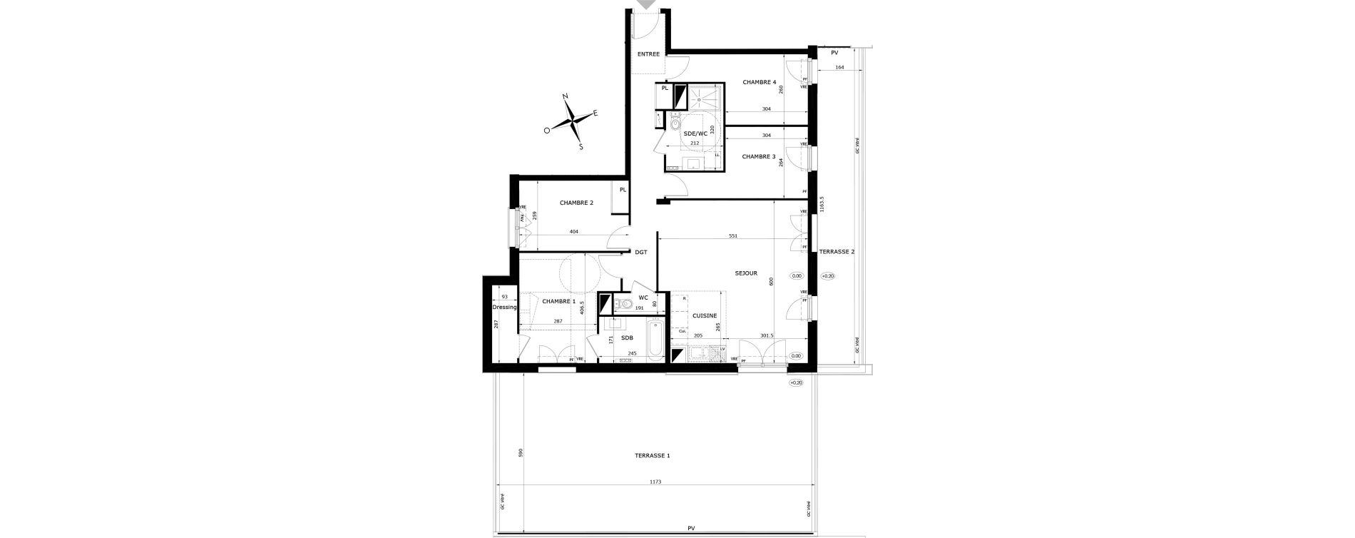 Appartement T5 de 101,50 m2 &agrave; Orl&eacute;ans Blossi&egrave;res - murlins - acacias
