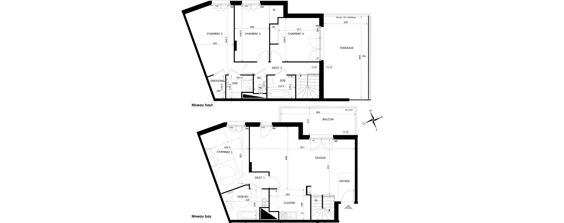 Duplex T5 de 125,15 m2 &agrave; Orl&eacute;ans Blossi&egrave;res - murlins - acacias
