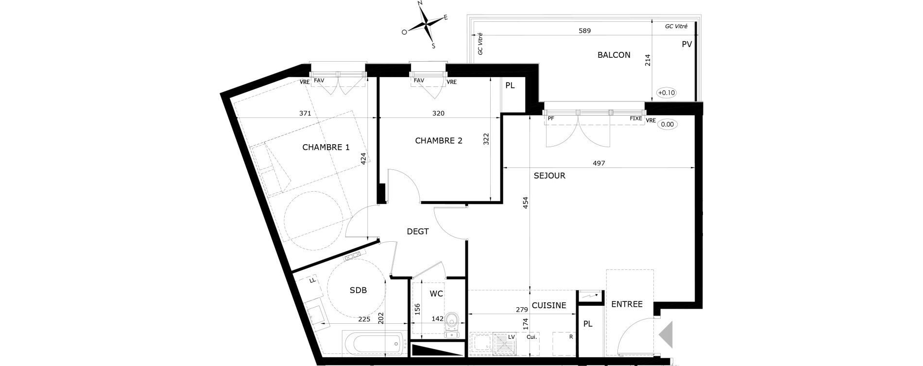 Appartement T3 de 70,10 m2 &agrave; Orl&eacute;ans Blossi&egrave;res - murlins - acacias