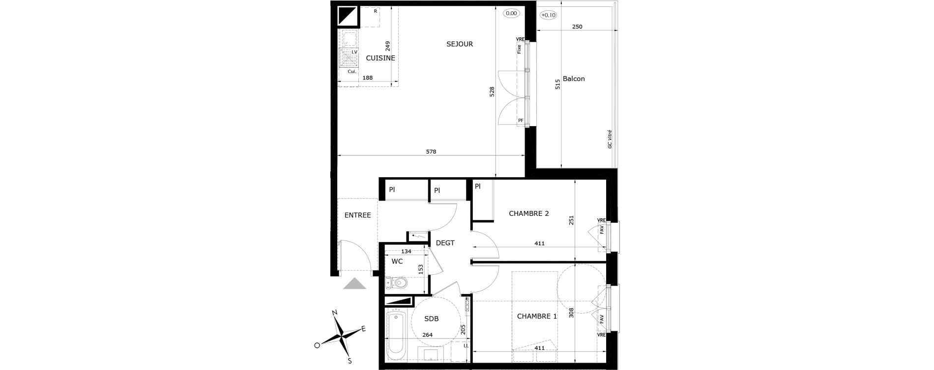 Appartement T3 de 70,50 m2 &agrave; Orl&eacute;ans Blossi&egrave;res - murlins - acacias