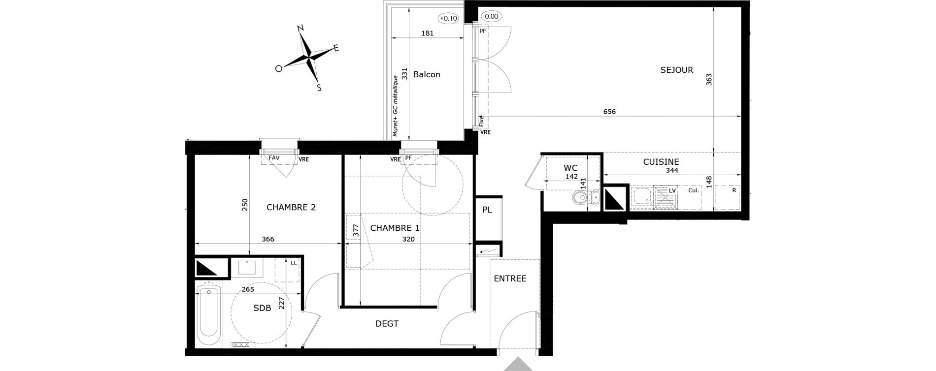 Appartement T3 de 70,15 m2 &agrave; Orl&eacute;ans Blossi&egrave;res - murlins - acacias