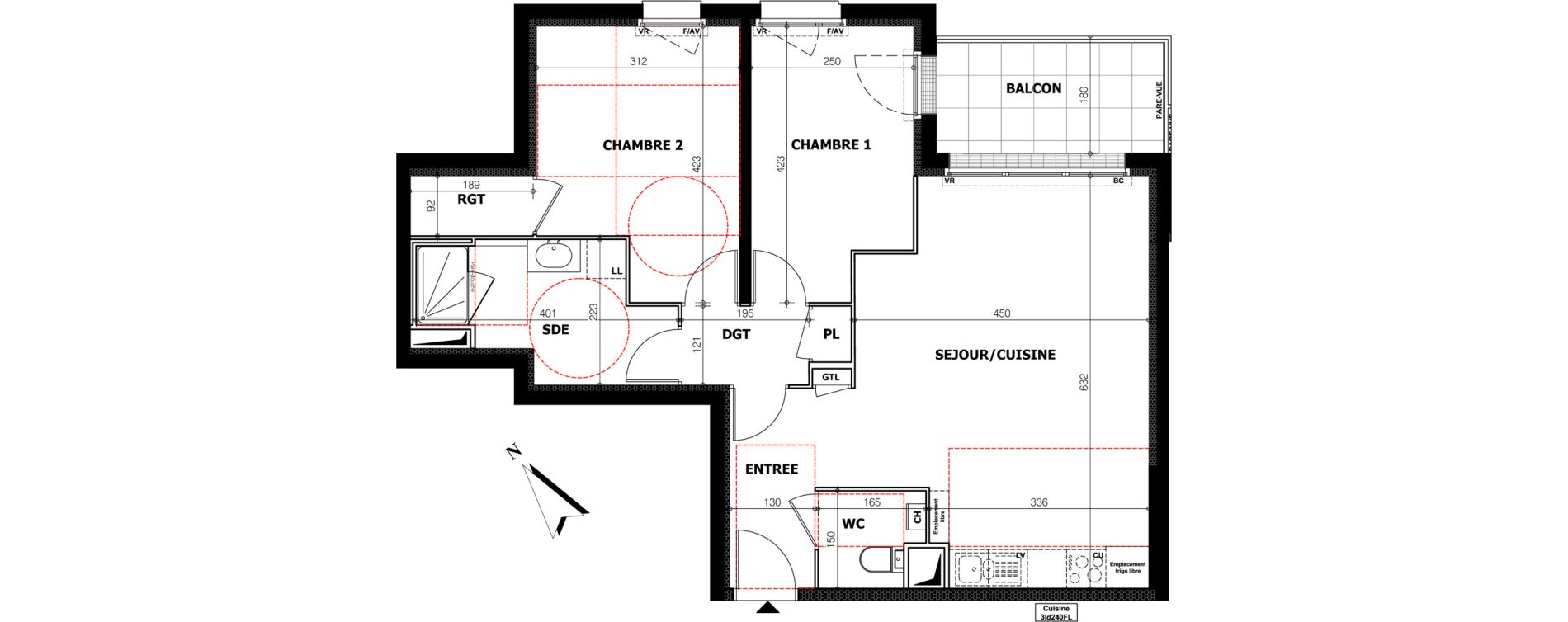 Appartement T3 de 65,42 m2 &agrave; Orl&eacute;ans Ch&acirc;teaudun - dunois - faubourg bannier