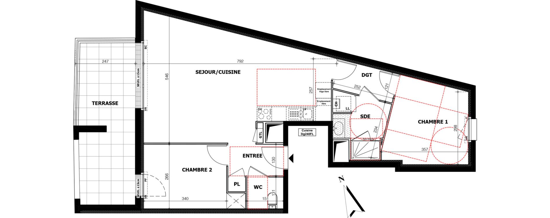 Appartement T3 de 65,86 m2 &agrave; Orl&eacute;ans Ch&acirc;teaudun - dunois - faubourg bannier
