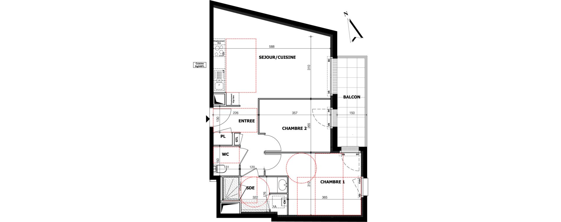 Appartement T3 de 58,27 m2 &agrave; Orl&eacute;ans Ch&acirc;teaudun - dunois - faubourg bannier