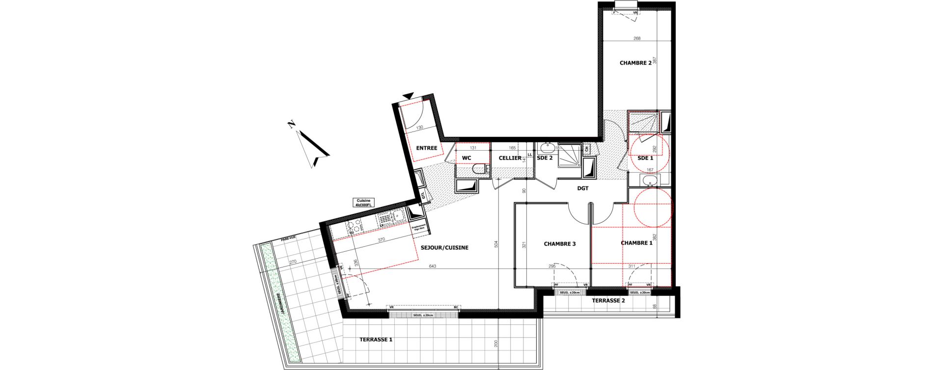 Appartement T4 de 82,85 m2 &agrave; Orl&eacute;ans Ch&acirc;teaudun - dunois - faubourg bannier