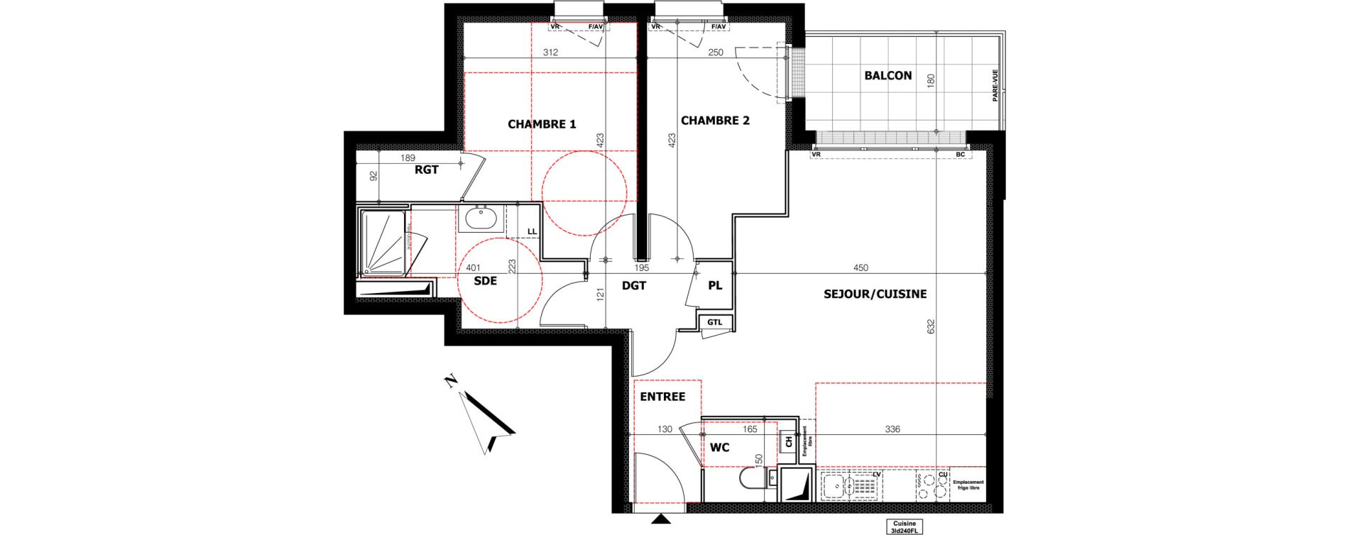 Appartement T3 de 65,18 m2 &agrave; Orl&eacute;ans Ch&acirc;teaudun - dunois - faubourg bannier