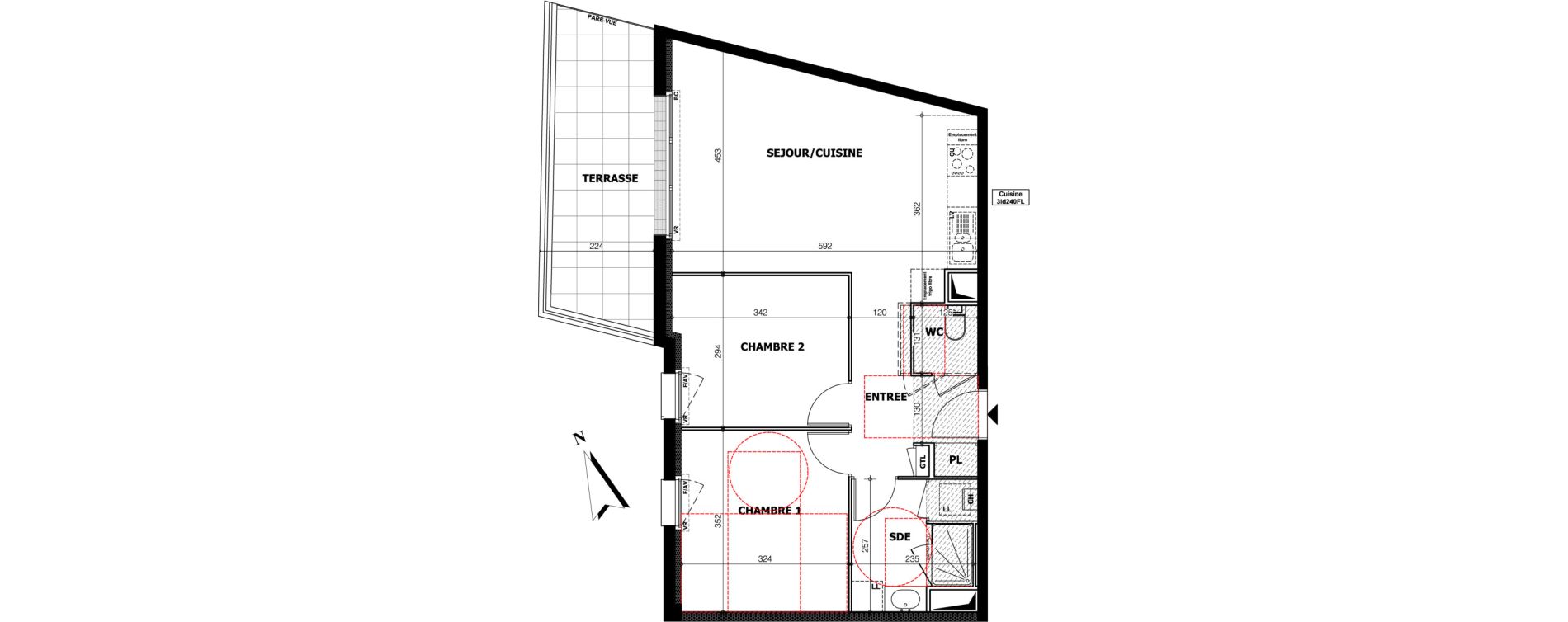 Appartement T3 de 57,95 m2 &agrave; Orl&eacute;ans Ch&acirc;teaudun - dunois - faubourg bannier