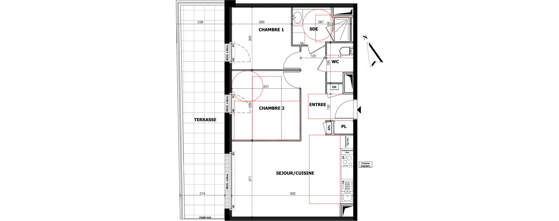 Appartement T3 de 57,51 m2 &agrave; Orl&eacute;ans Ch&acirc;teaudun - dunois - faubourg bannier