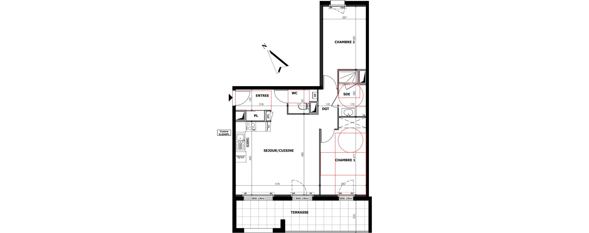 Appartement T3 de 63,27 m2 &agrave; Orl&eacute;ans Ch&acirc;teaudun - dunois - faubourg bannier