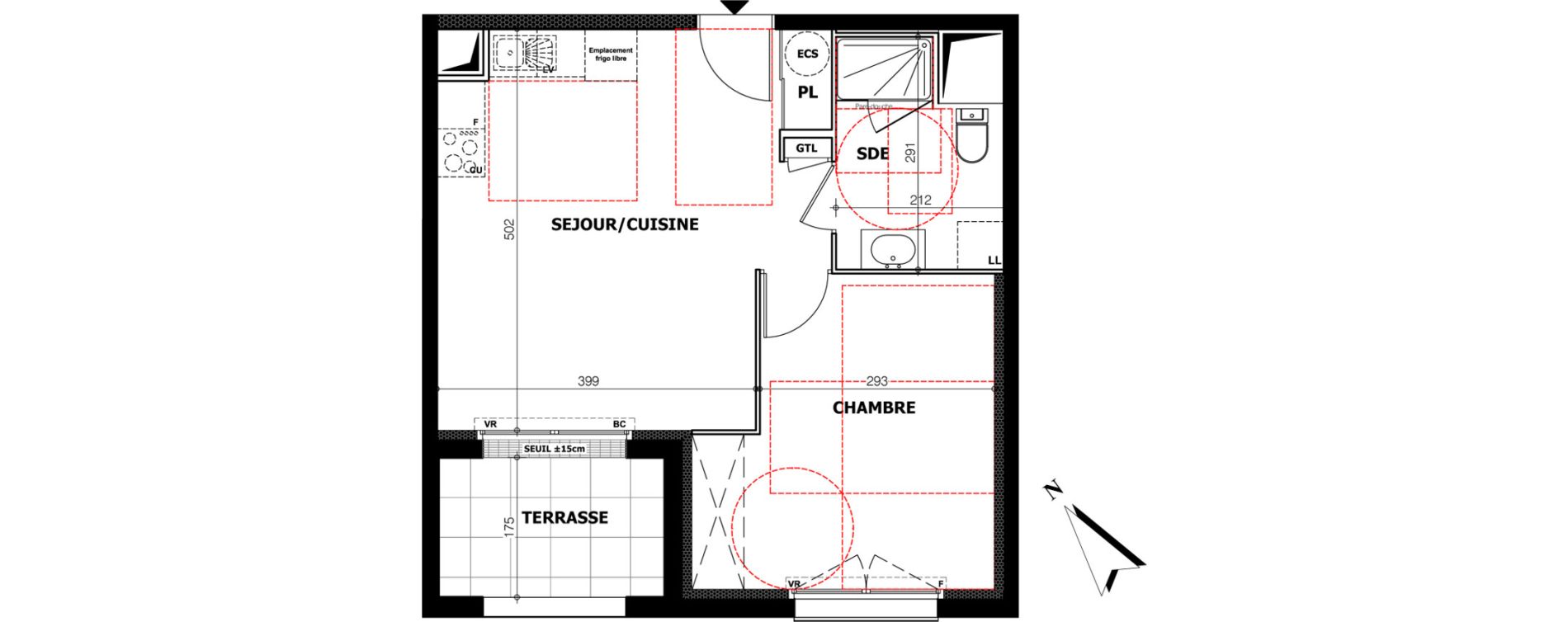 Appartement T2 de 40,72 m2 &agrave; Orl&eacute;ans Ch&acirc;teaudun - dunois - faubourg bannier