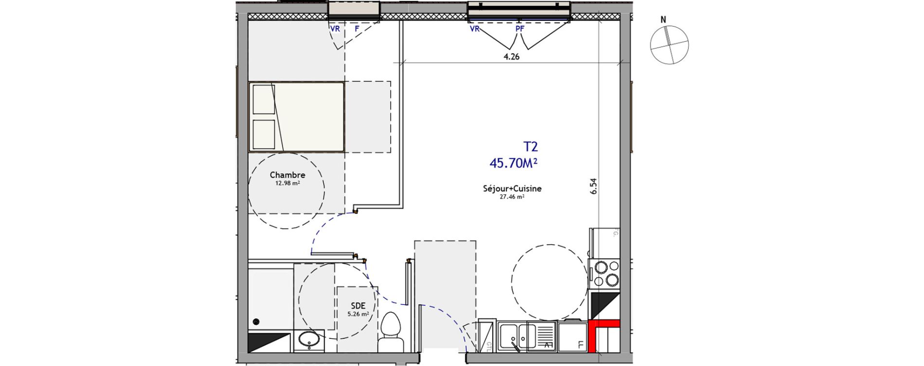 Appartement T2 de 45,70 m2 &agrave; Orl&eacute;ans Argonne - n&eacute;cotin - belneuf