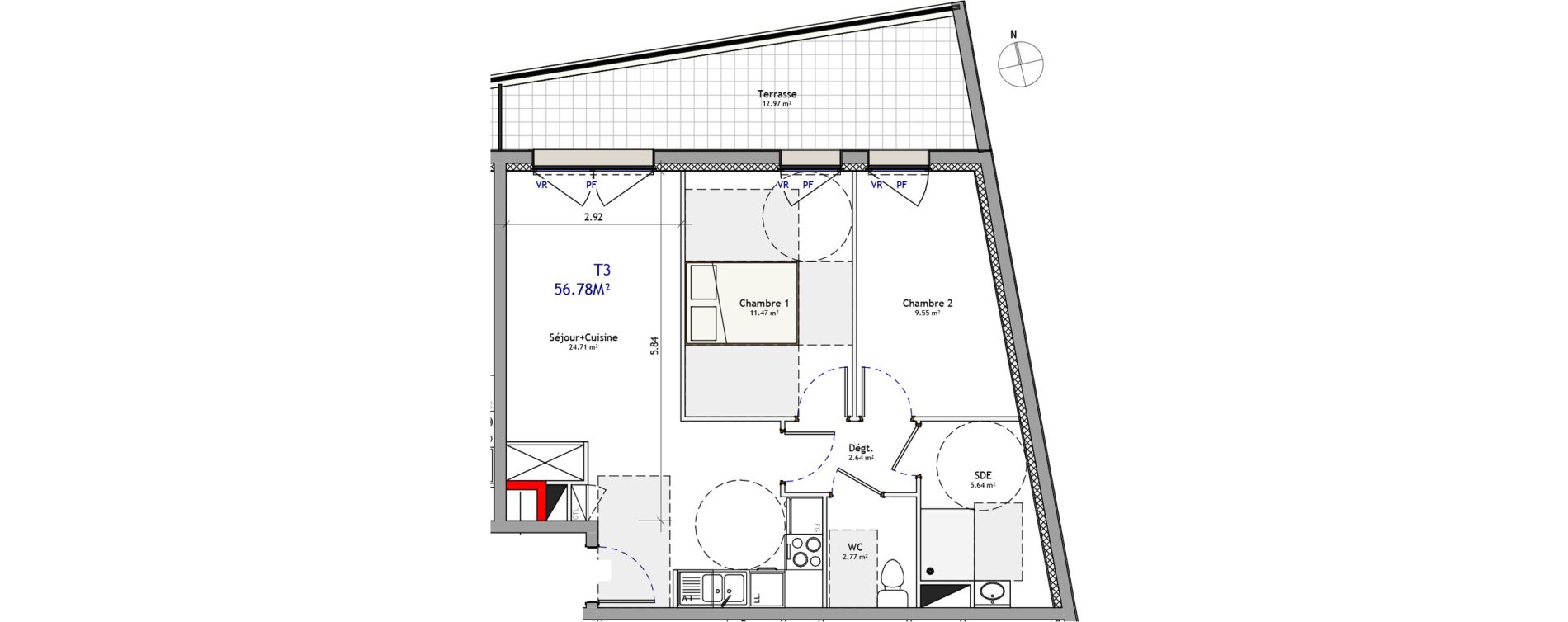 Appartement T3 de 56,78 m2 &agrave; Orl&eacute;ans Argonne - n&eacute;cotin - belneuf