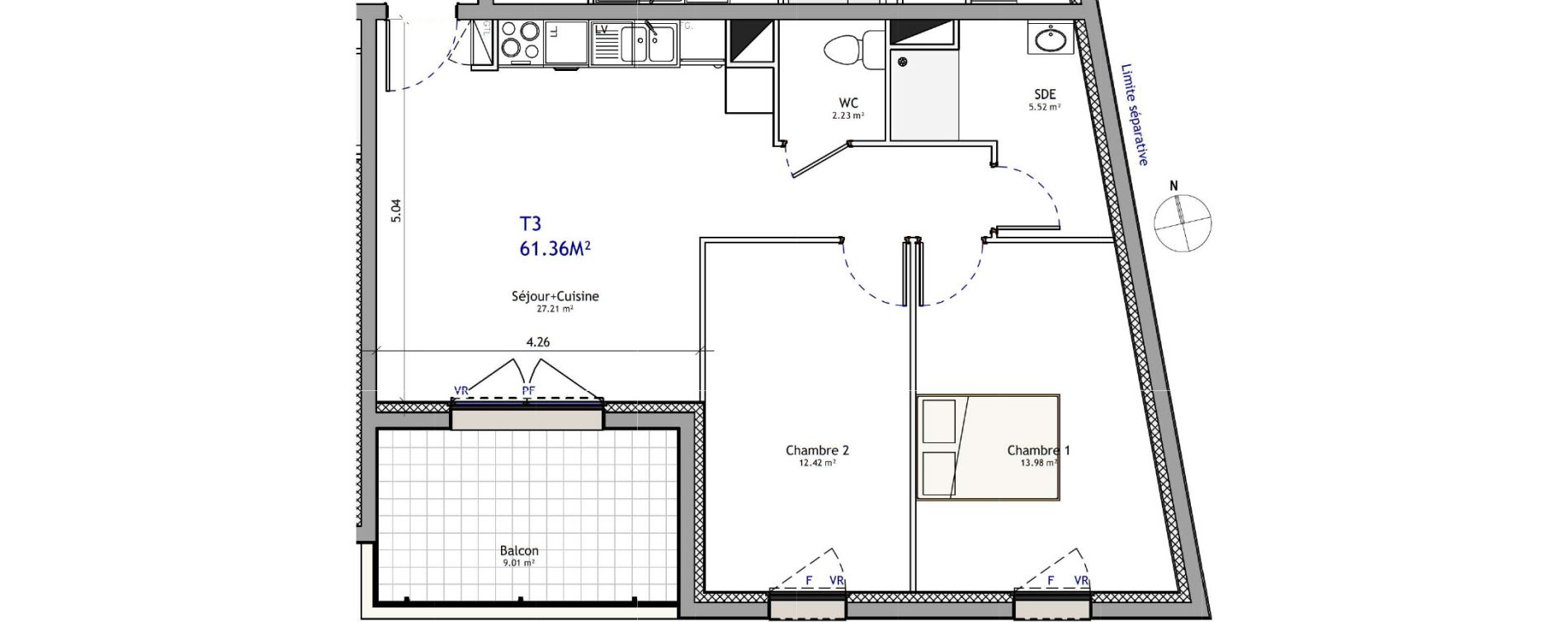 Appartement T3 de 61,36 m2 &agrave; Orl&eacute;ans Argonne - n&eacute;cotin - belneuf