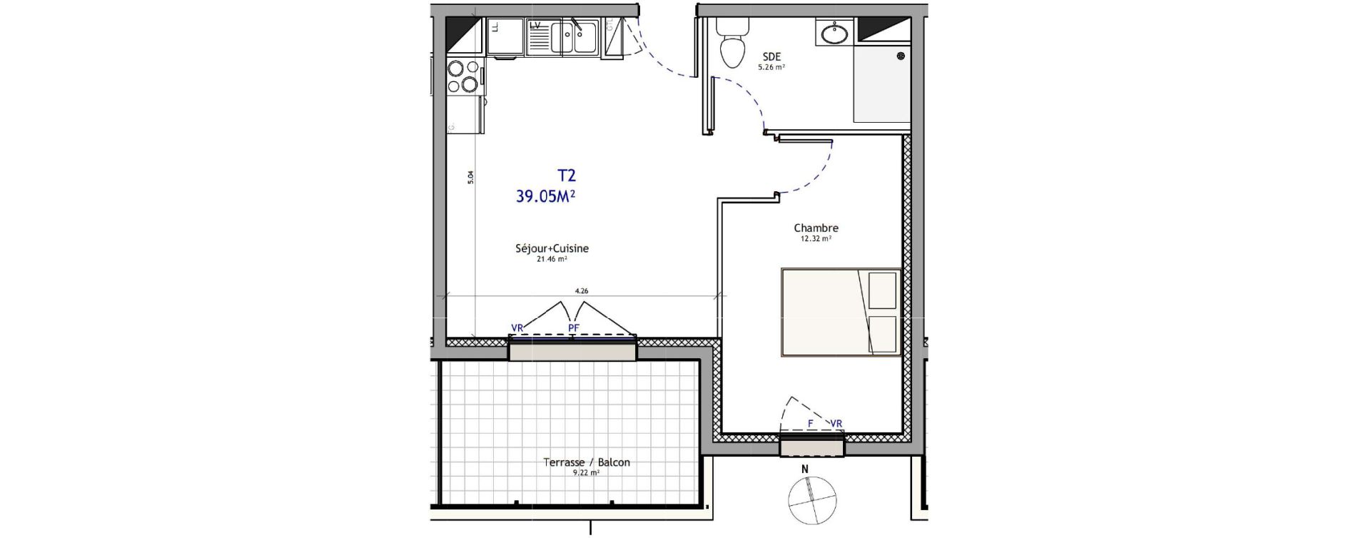 Appartement T2 de 39,05 m2 &agrave; Orl&eacute;ans Argonne - n&eacute;cotin - belneuf