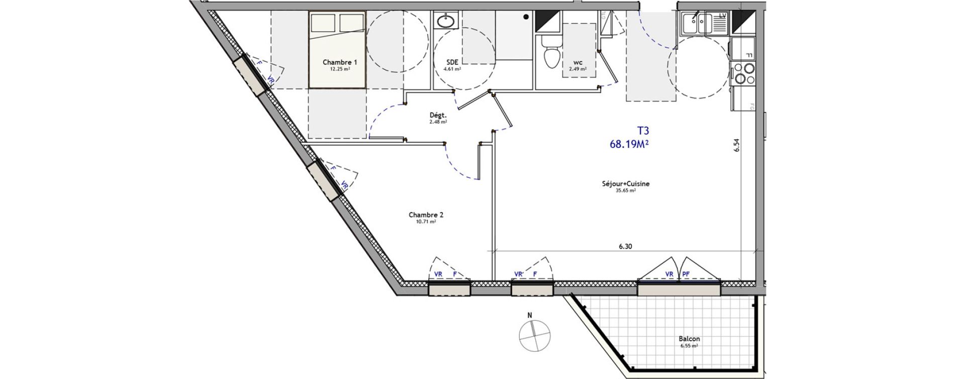 Appartement T3 de 68,19 m2 &agrave; Orl&eacute;ans Argonne - n&eacute;cotin - belneuf