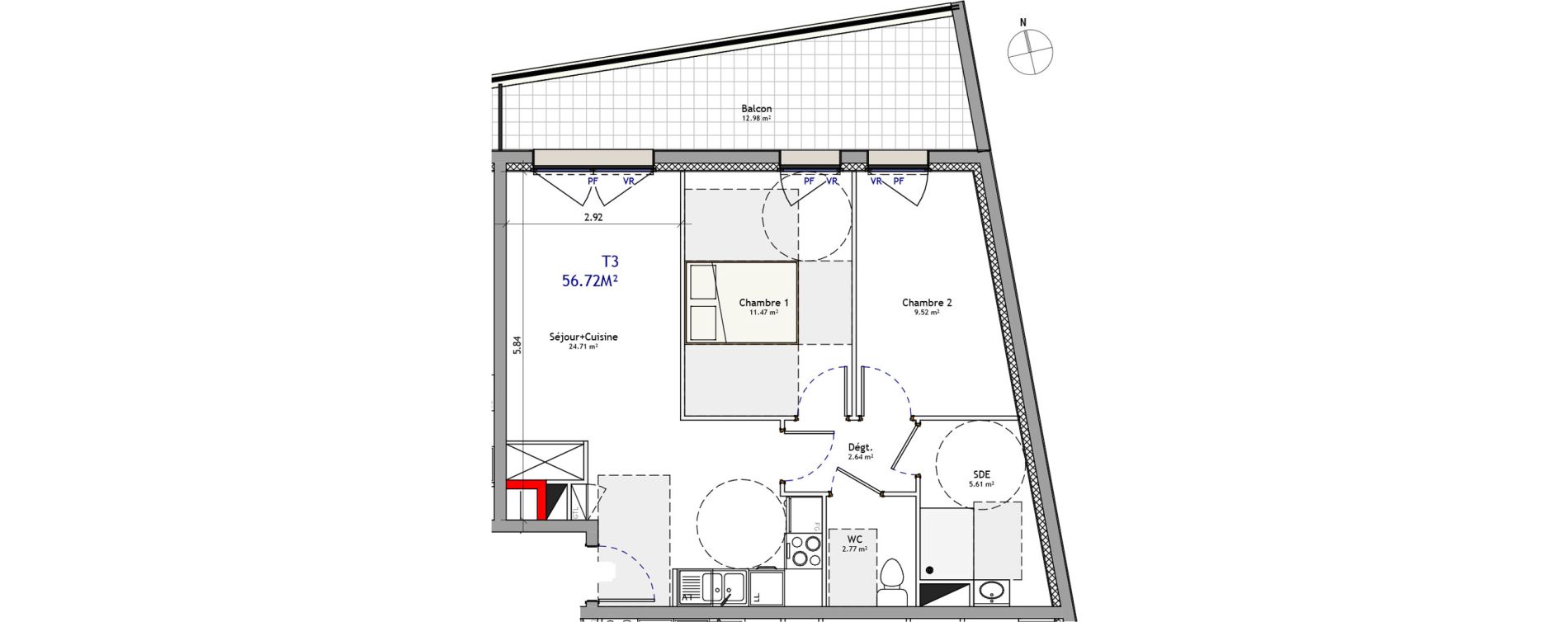 Appartement T3 de 56,72 m2 &agrave; Orl&eacute;ans Argonne - n&eacute;cotin - belneuf