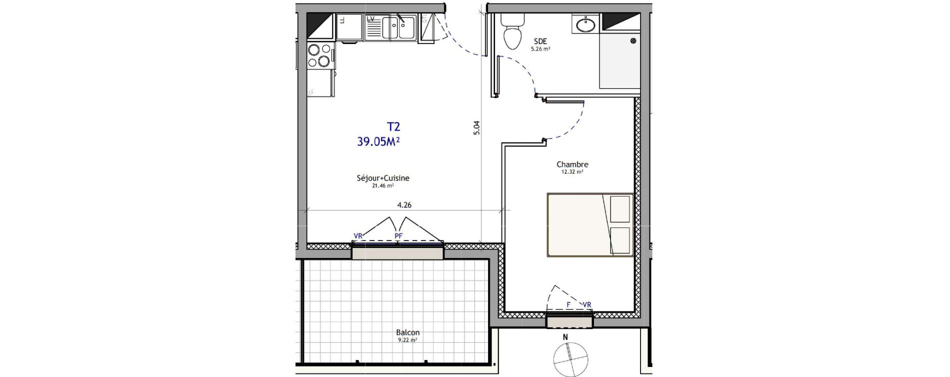 Appartement T2 de 39,05 m2 &agrave; Orl&eacute;ans Argonne - n&eacute;cotin - belneuf