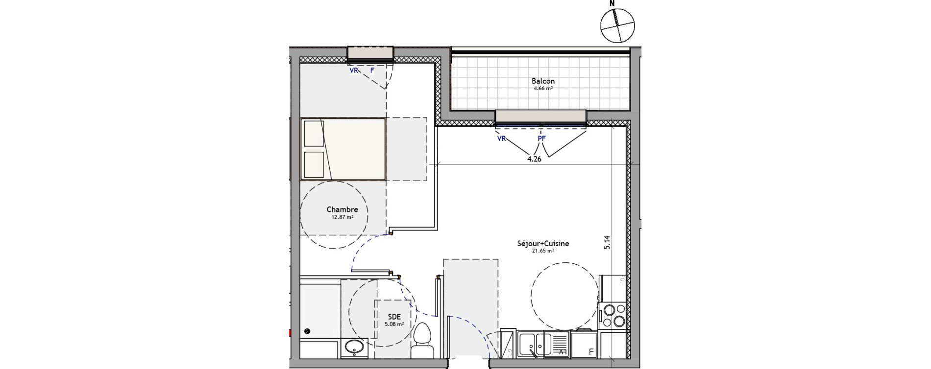 Appartement T2 de 39,69 m2 &agrave; Orl&eacute;ans Argonne - n&eacute;cotin - belneuf
