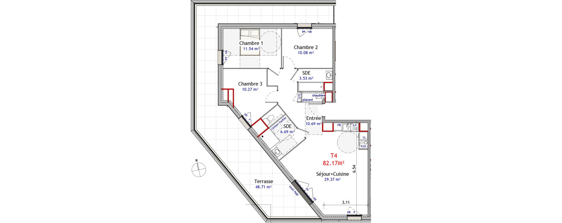Appartement T4 de 82,17 m2 &agrave; Orl&eacute;ans Argonne - n&eacute;cotin - belneuf