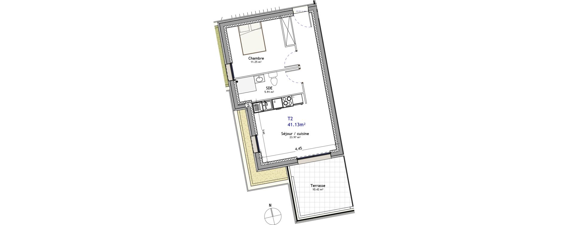 Appartement T2 de 41,13 m2 &agrave; Orl&eacute;ans Argonne - n&eacute;cotin - belneuf
