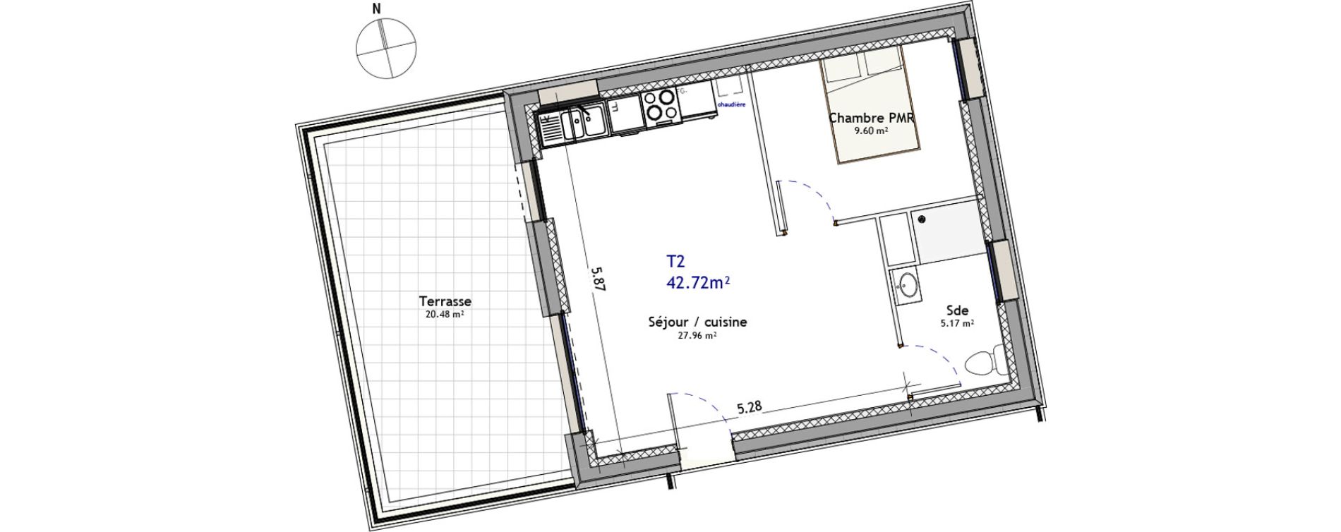 Appartement T2 de 42,72 m2 &agrave; Orl&eacute;ans Argonne - n&eacute;cotin - belneuf