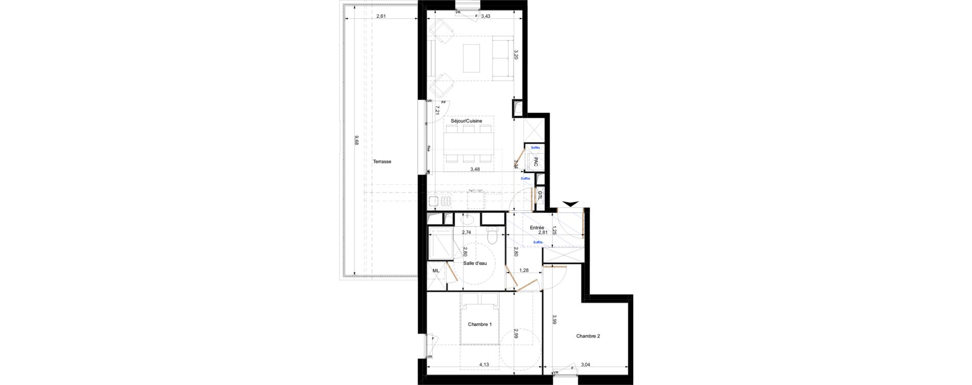 Appartement T3 de 62,26 m2 &agrave; Orl&eacute;ans Corne de cerf - guignegault