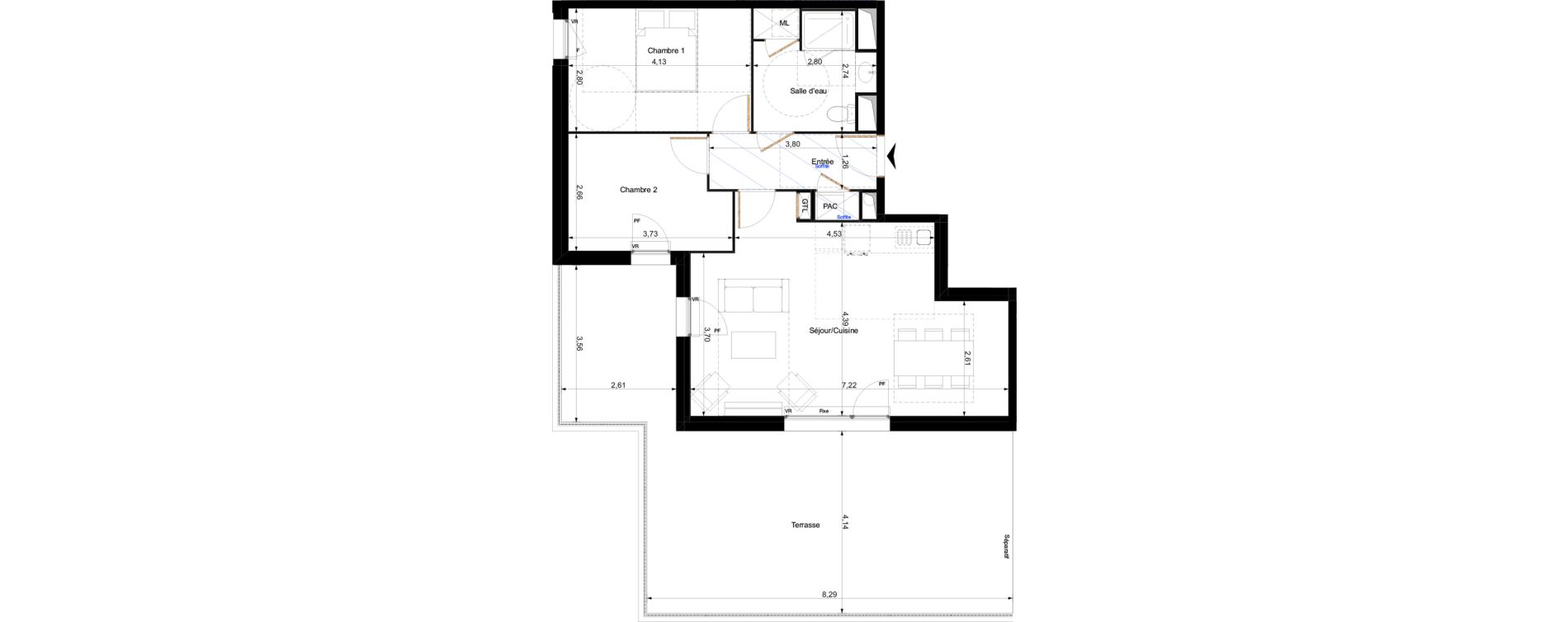 Appartement T3 de 62,10 m2 &agrave; Orl&eacute;ans Corne de cerf - guignegault