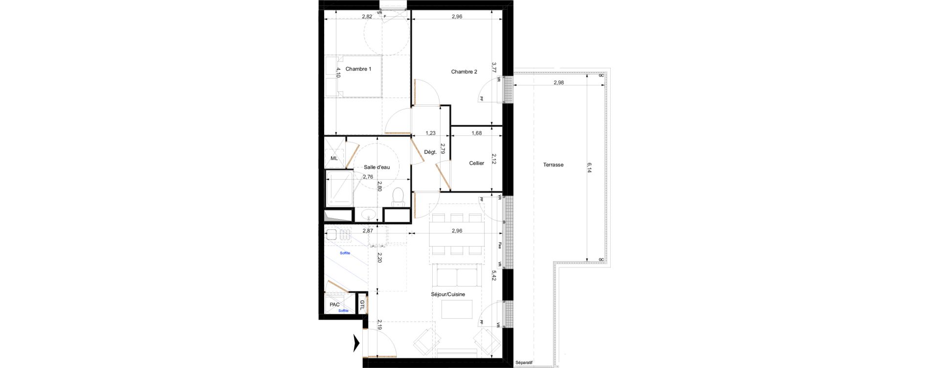 Appartement T3 de 62,39 m2 &agrave; Orl&eacute;ans Corne de cerf - guignegault