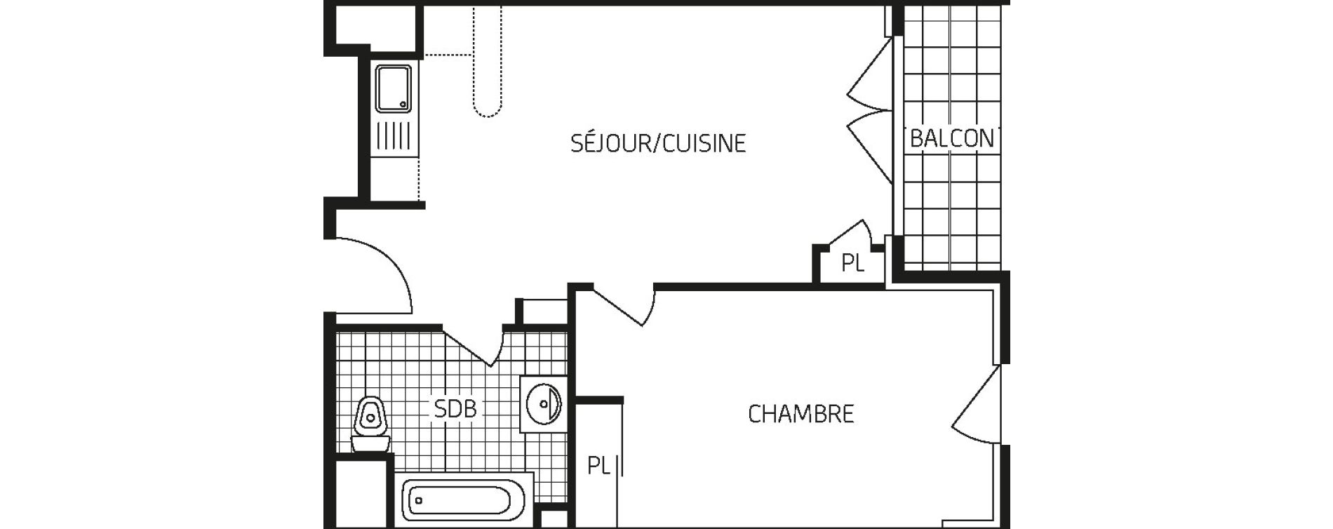Appartement T2 de 43,45 m2 &agrave; Orl&eacute;ans Barri&egrave;re st-marc - la fontaine