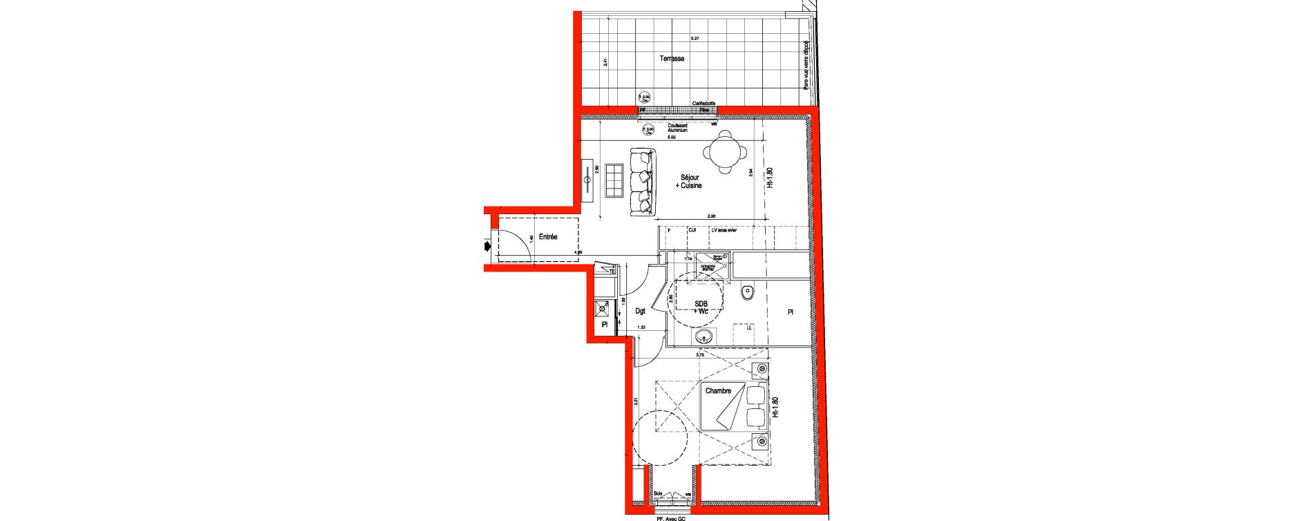Appartement T2 de 44,91 m2 &agrave; Orl&eacute;ans Saint-marceau