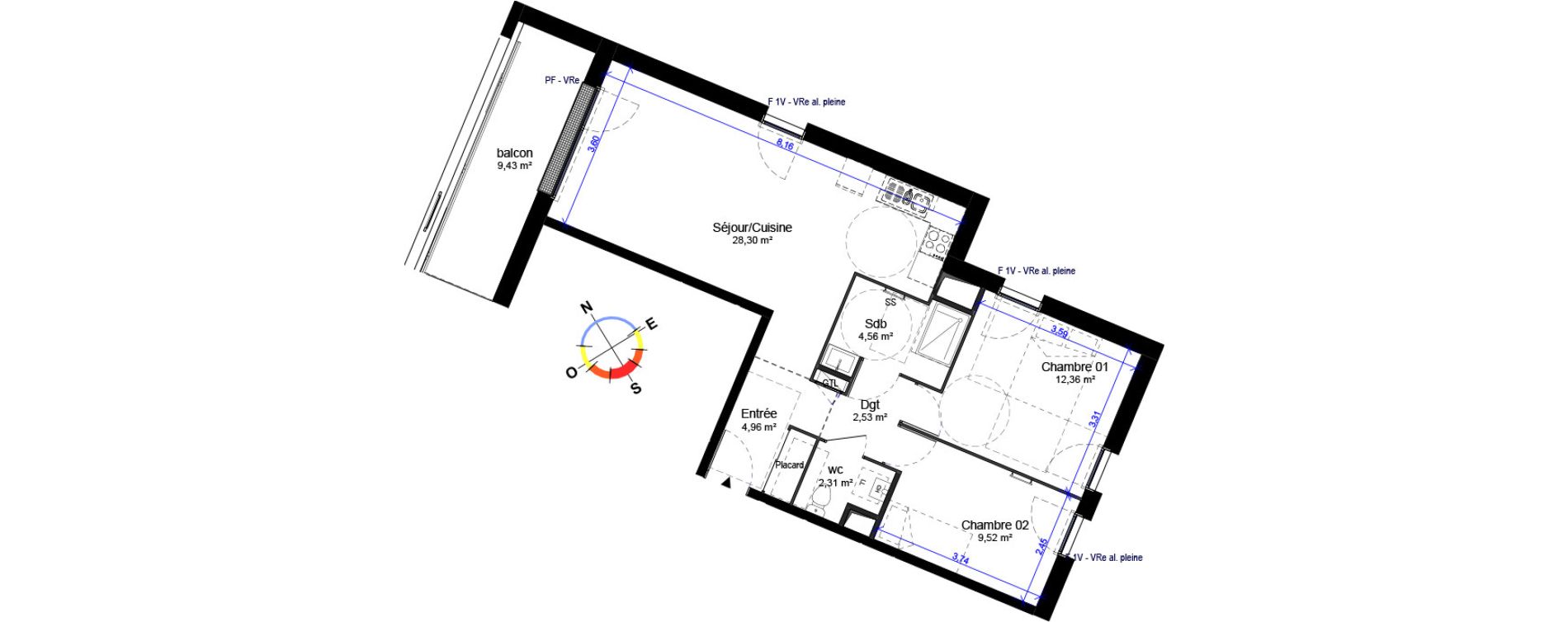 Appartement T3 de 64,53 m2 &agrave; Orl&eacute;ans Barri&egrave;re st-marc - la fontaine