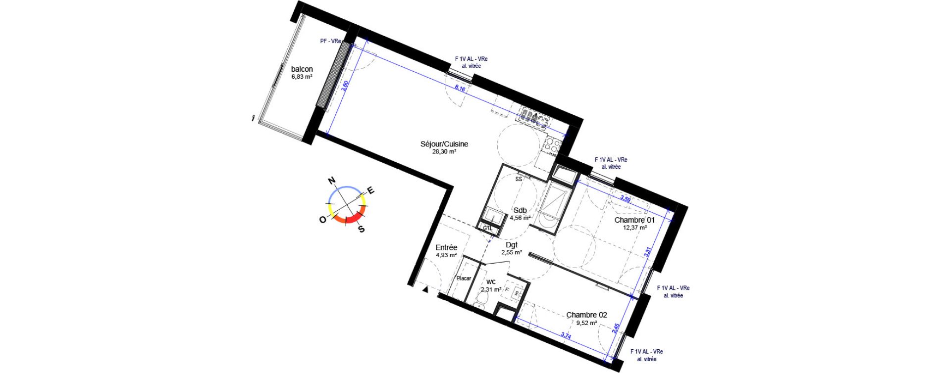 Appartement T3 de 64,53 m2 &agrave; Orl&eacute;ans Barri&egrave;re st-marc - la fontaine