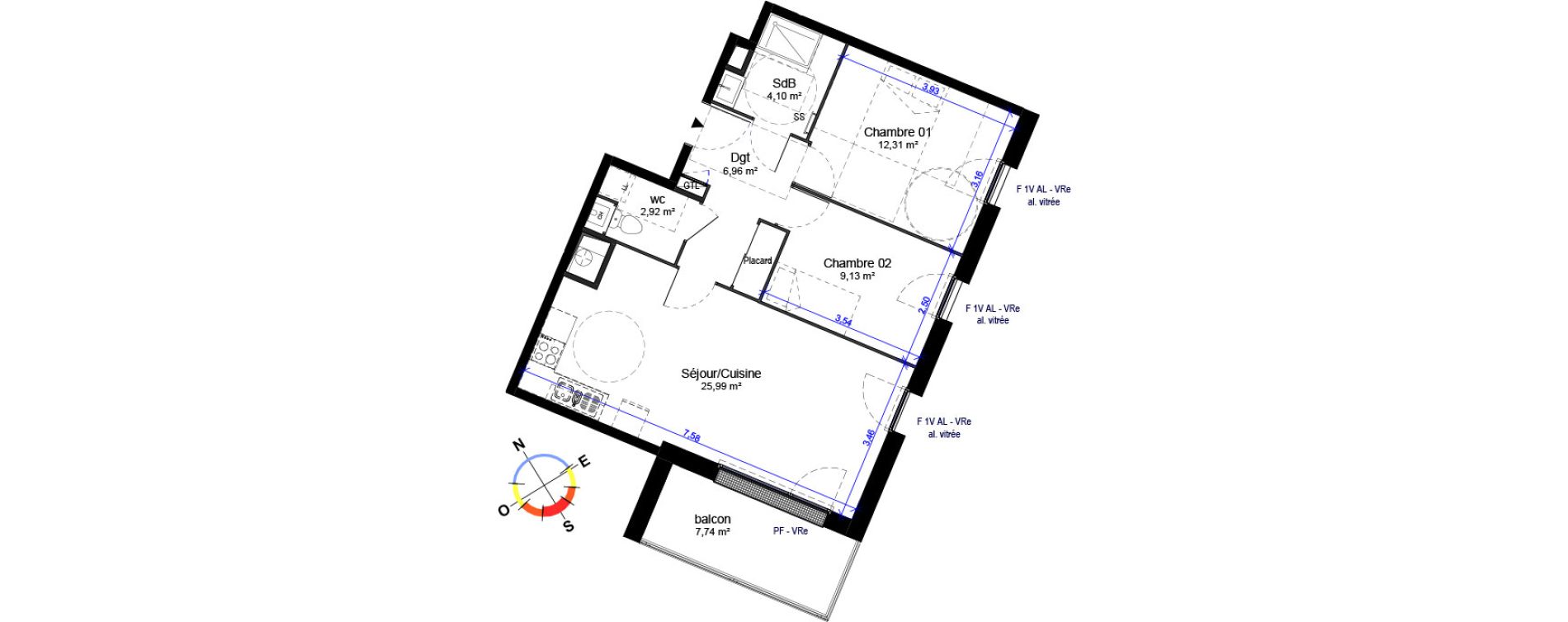 Appartement T3 de 61,41 m2 &agrave; Orl&eacute;ans Barri&egrave;re st-marc - la fontaine