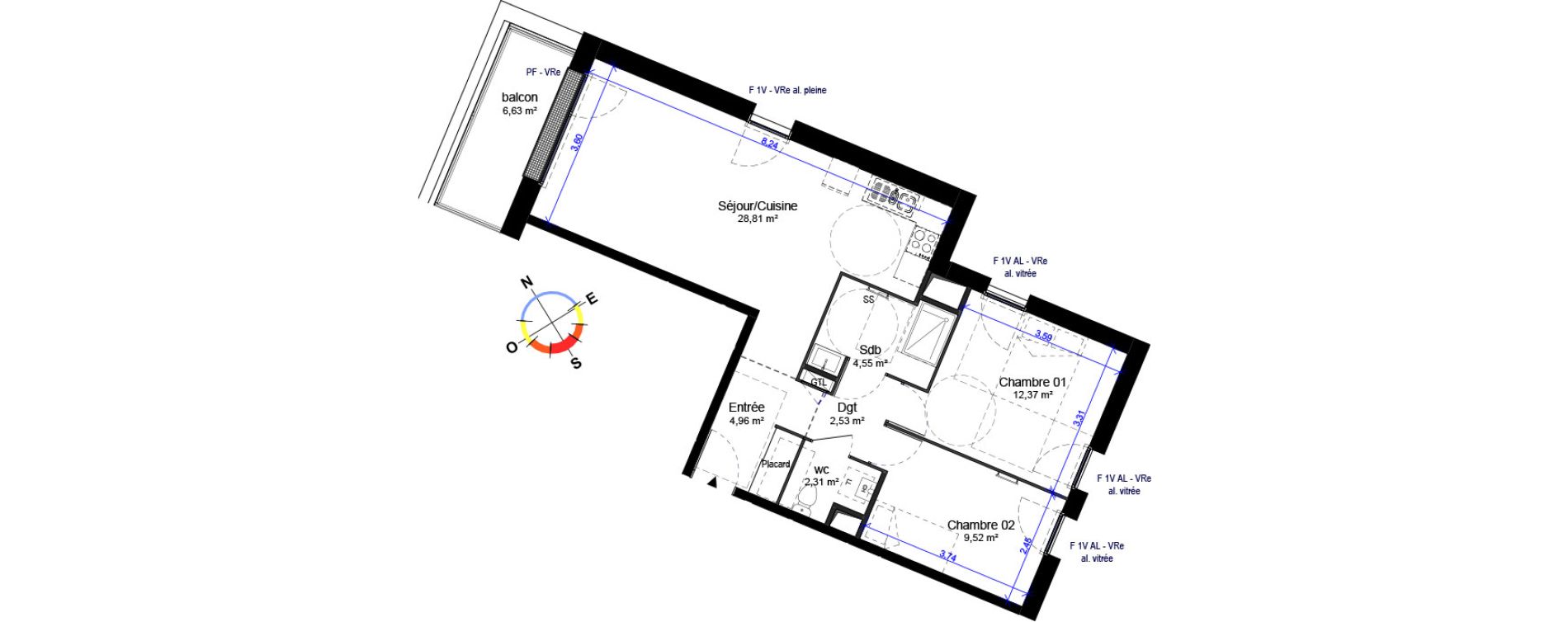 Appartement T3 de 65,03 m2 &agrave; Orl&eacute;ans Barri&egrave;re st-marc - la fontaine